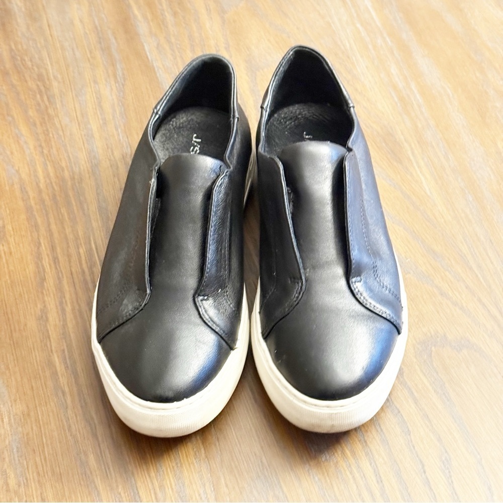 J/Slides NYC Slip-On Platform Leather Sneakers in Black 8.5 - Picture 2 of 9